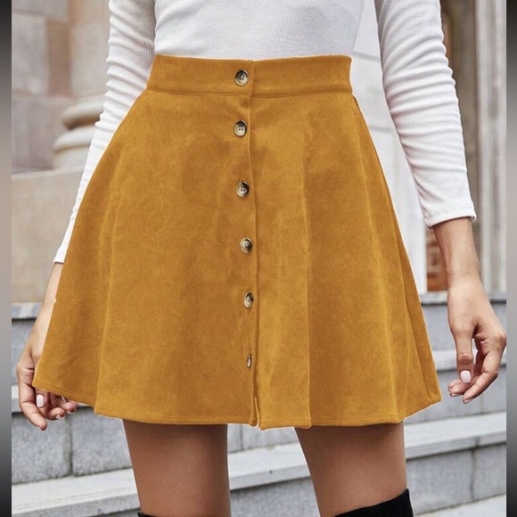 BellanBlue Dresses & Skirts - Corduroy Camel button closure camel mini skirt Minimalist